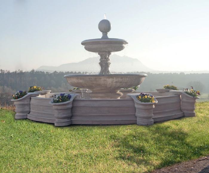 Large Marble Fountain with Pool